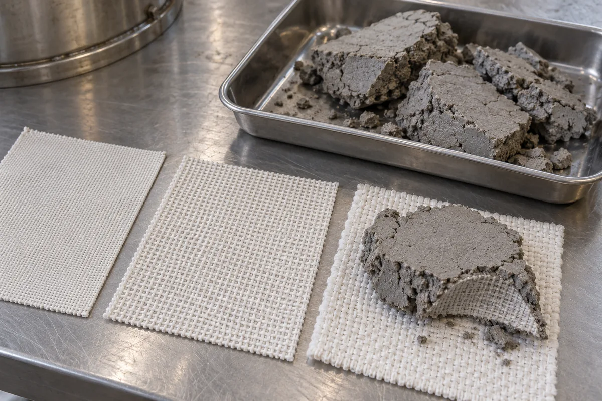 filter cloth samples filter cake release