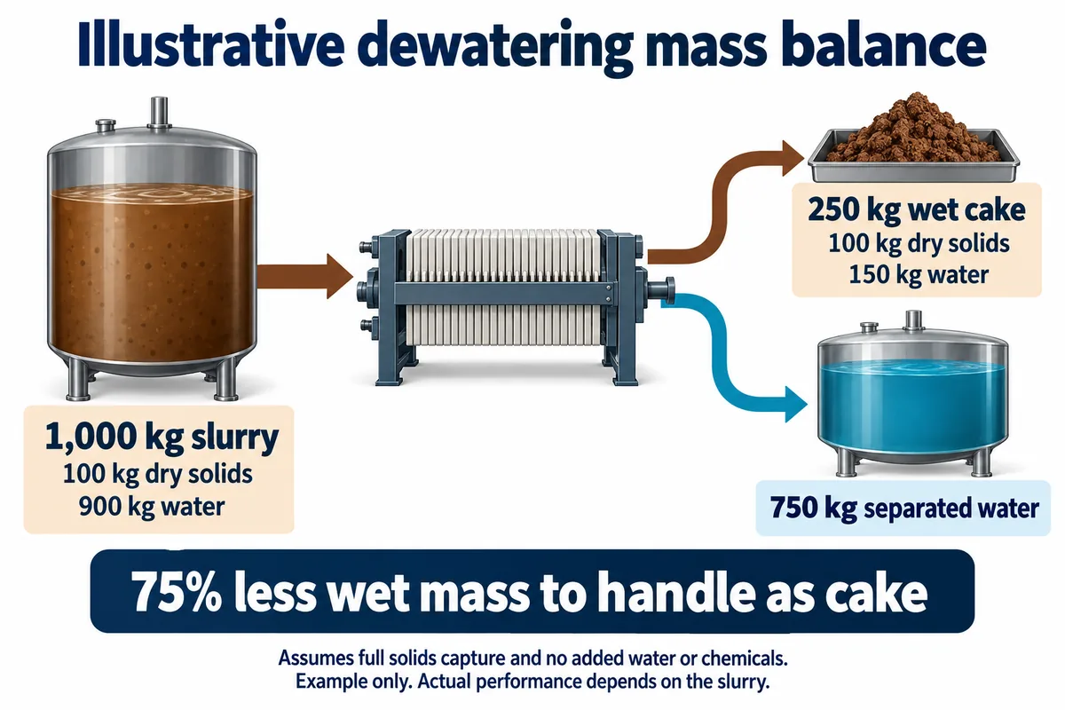 filter press dewatering mass balance