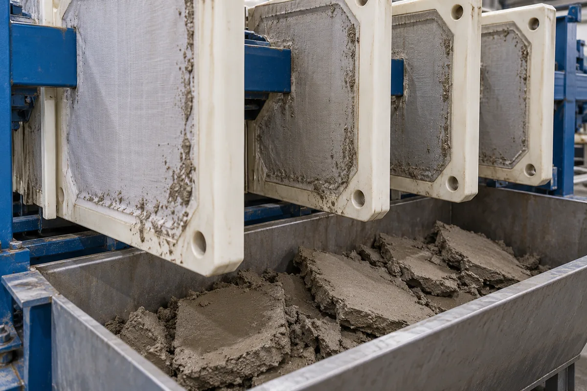 membrane filter press cake discharge