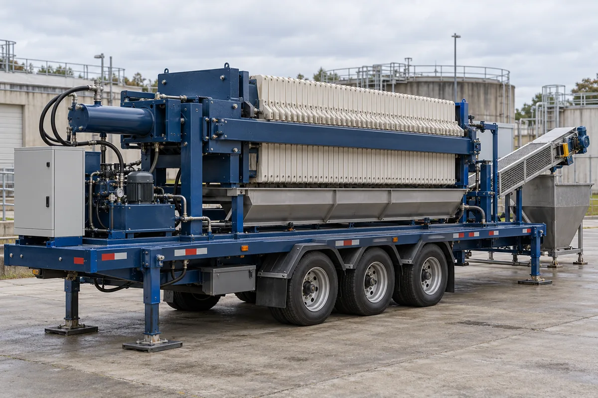 mobile filter press trailer cover