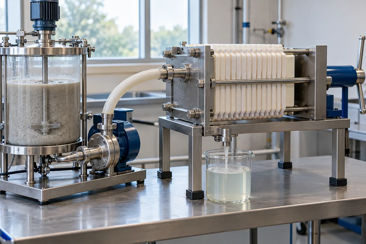 How to Calculate Filtration Area of Filter Press? Formulas and Sizing Steps 4 pilot filter press testing laboratory
