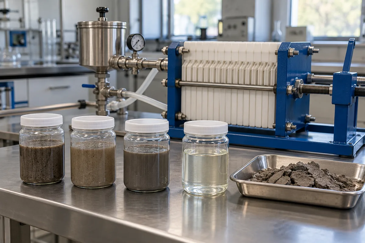 slurry samples pilot filter press test