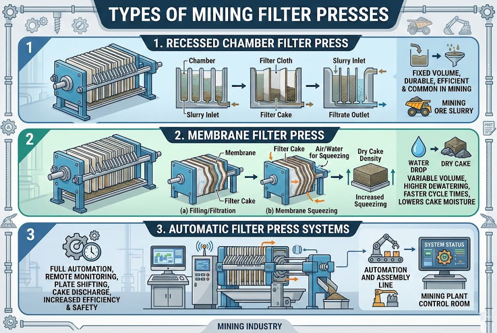 types of mining filter presses