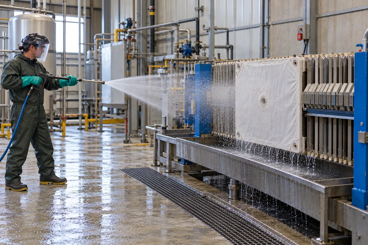 How to Clean Filter Press Cloth: A Step-by-Step Guide 3 fan spray washing filter press cloth