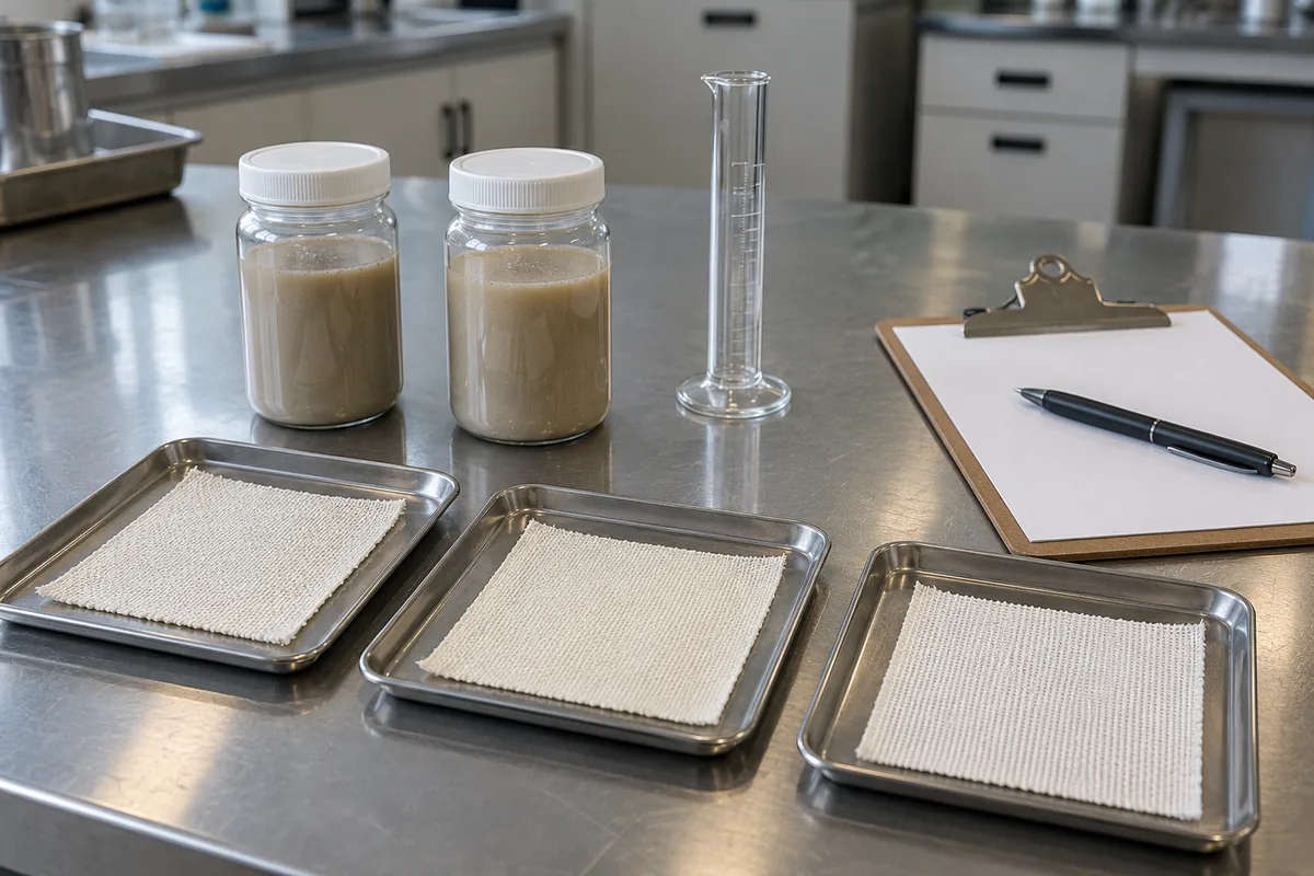 filter cloth slurry sample trial